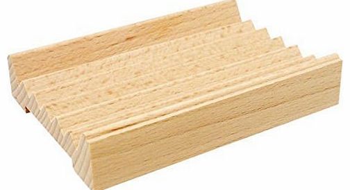 E-NaturalProducts Wooden Soap Dish - beechwood, bathroom [grooved]